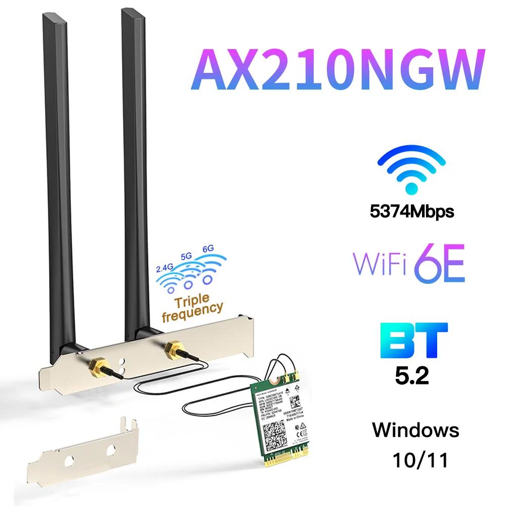  AX210 AX210NGW  ũž ŰƮ, 6Dbi ׳, 2.4G, 5G, 6Ghz,  5.2, M.2 NGFF Ű E, 802.11ax/ac MU-MIMO, 6E, 3000Mbps